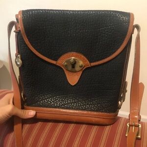 Dooney & Bourke Black and Brown Leather Crossbody Bag and matching wallet